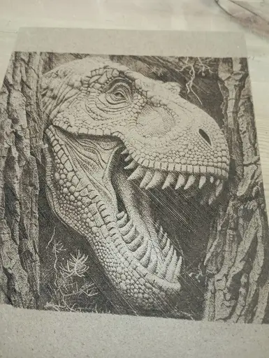 Testa dinosauro/ incisione laser